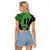 Republic of Lithuana Rugby Raglan Cropped T Shirt Sporty Style