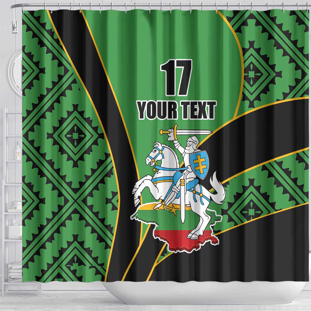 Republic of Lithuana Rugby Shower Curtain Sporty Style