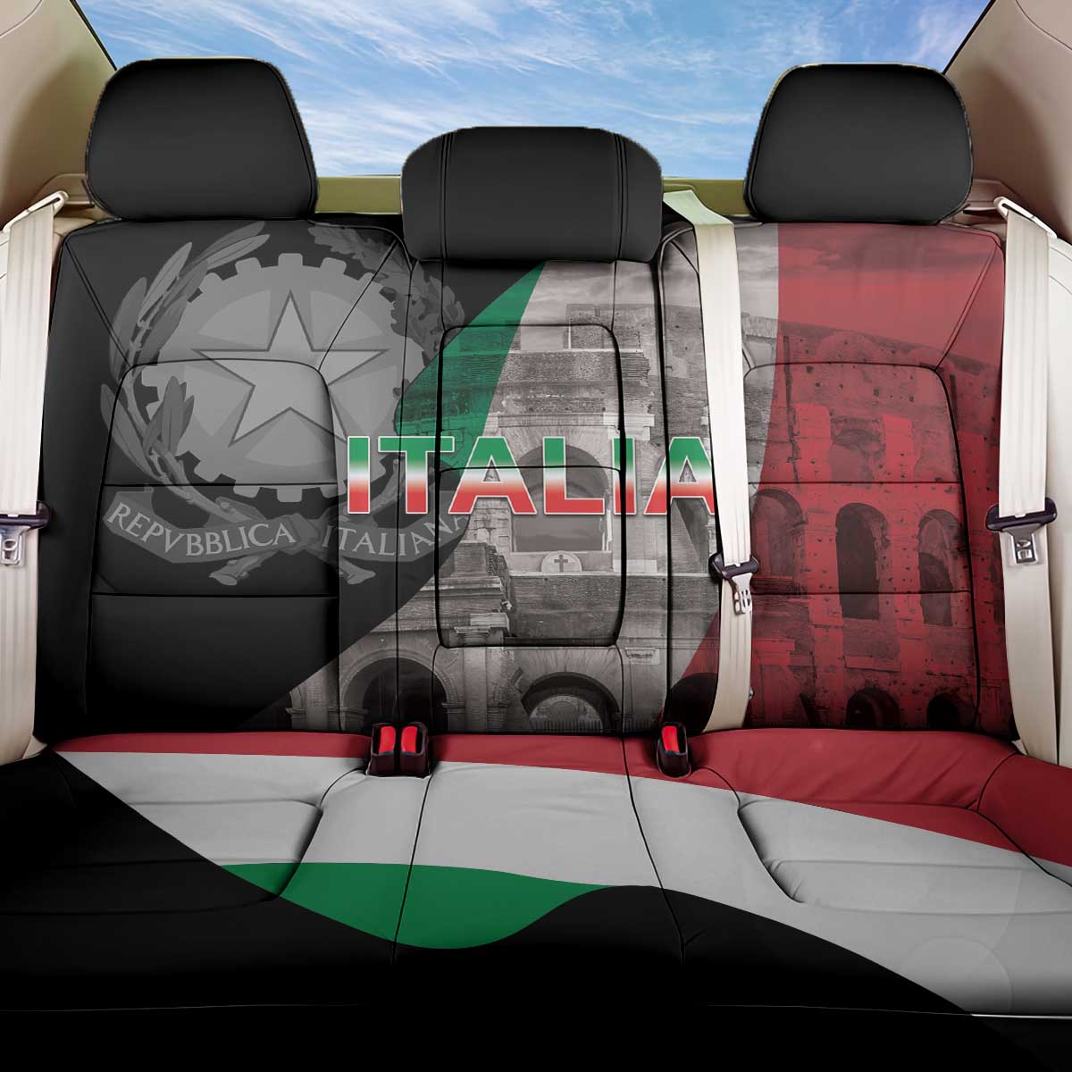 Italian Republic The Pantheon Back Car Seat Cover Emblema della Repubblica Italiana