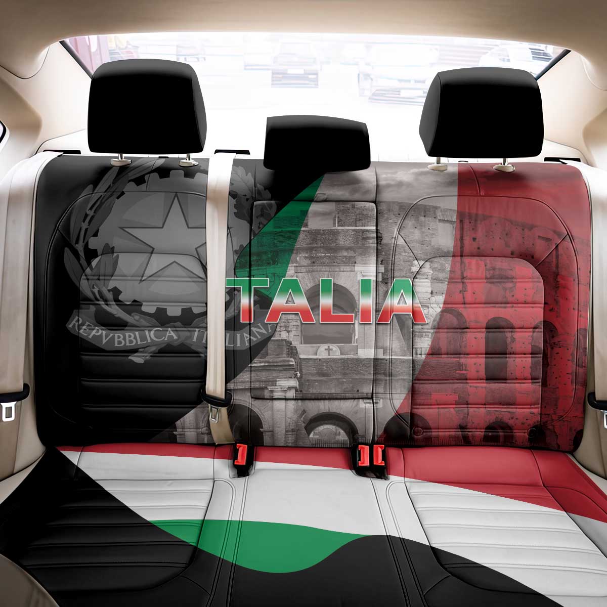Italian Republic The Pantheon Back Car Seat Cover Emblema della Repubblica Italiana