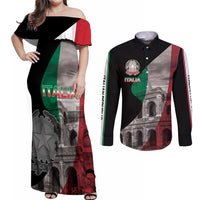 Italian Republic The Pantheon Couples Matching Off Shoulder Maxi Dress and Long Sleeve Button Shirt Emblema della Repubblica Italiana
