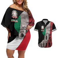 Italian Republic The Pantheon Couples Matching Off Shoulder Short Dress and Hawaiian Shirt Emblema della Repubblica Italiana