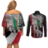 Italian Republic The Pantheon Couples Matching Off Shoulder Short Dress and Long Sleeve Button Shirt Emblema della Repubblica Italiana