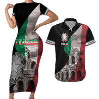 Italian Republic The Pantheon Couples Matching Short Sleeve Bodycon Dress and Hawaiian Shirt Emblema della Repubblica Italiana