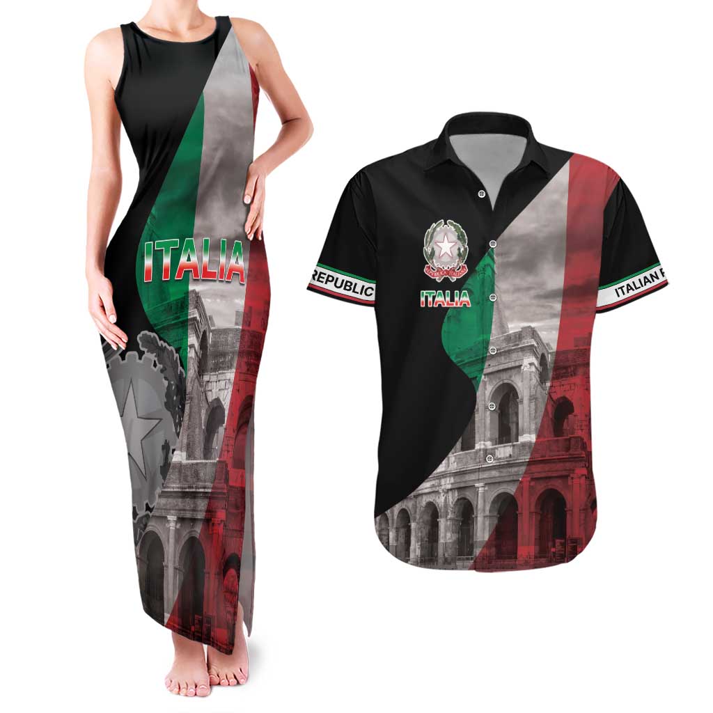 Italian Republic The Pantheon Couples Matching Tank Maxi Dress and Hawaiian Shirt Emblema della Repubblica Italiana