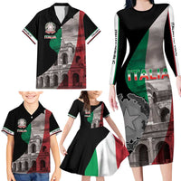 Italian Republic The Pantheon Family Matching Long Sleeve Bodycon Dress and Hawaiian Shirt Emblema della Repubblica Italiana