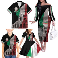 Italian Republic The Pantheon Family Matching Off The Shoulder Long Sleeve Dress and Hawaiian Shirt Emblema della Repubblica Italiana