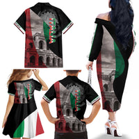 Italian Republic The Pantheon Family Matching Off The Shoulder Long Sleeve Dress and Hawaiian Shirt Emblema della Repubblica Italiana