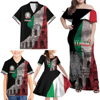 Italian Republic The Pantheon Family Matching Off Shoulder Maxi Dress and Hawaiian Shirt Emblema della Repubblica Italiana