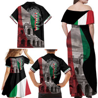 Italian Republic The Pantheon Family Matching Off Shoulder Maxi Dress and Hawaiian Shirt Emblema della Repubblica Italiana