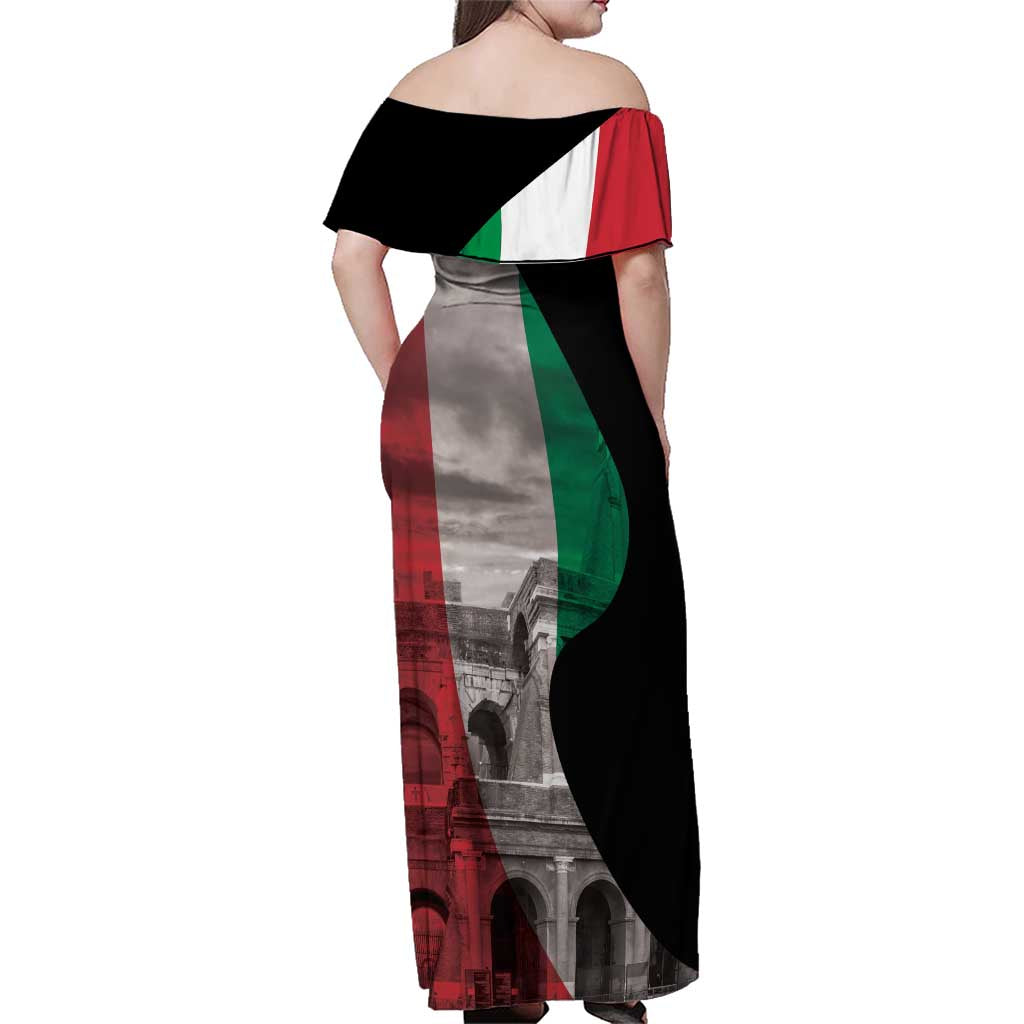 Italian Republic The Pantheon Family Matching Off Shoulder Maxi Dress and Hawaiian Shirt Emblema della Repubblica Italiana