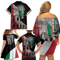 Italian Republic The Pantheon Family Matching Off Shoulder Short Dress and Hawaiian Shirt Emblema della Repubblica Italiana