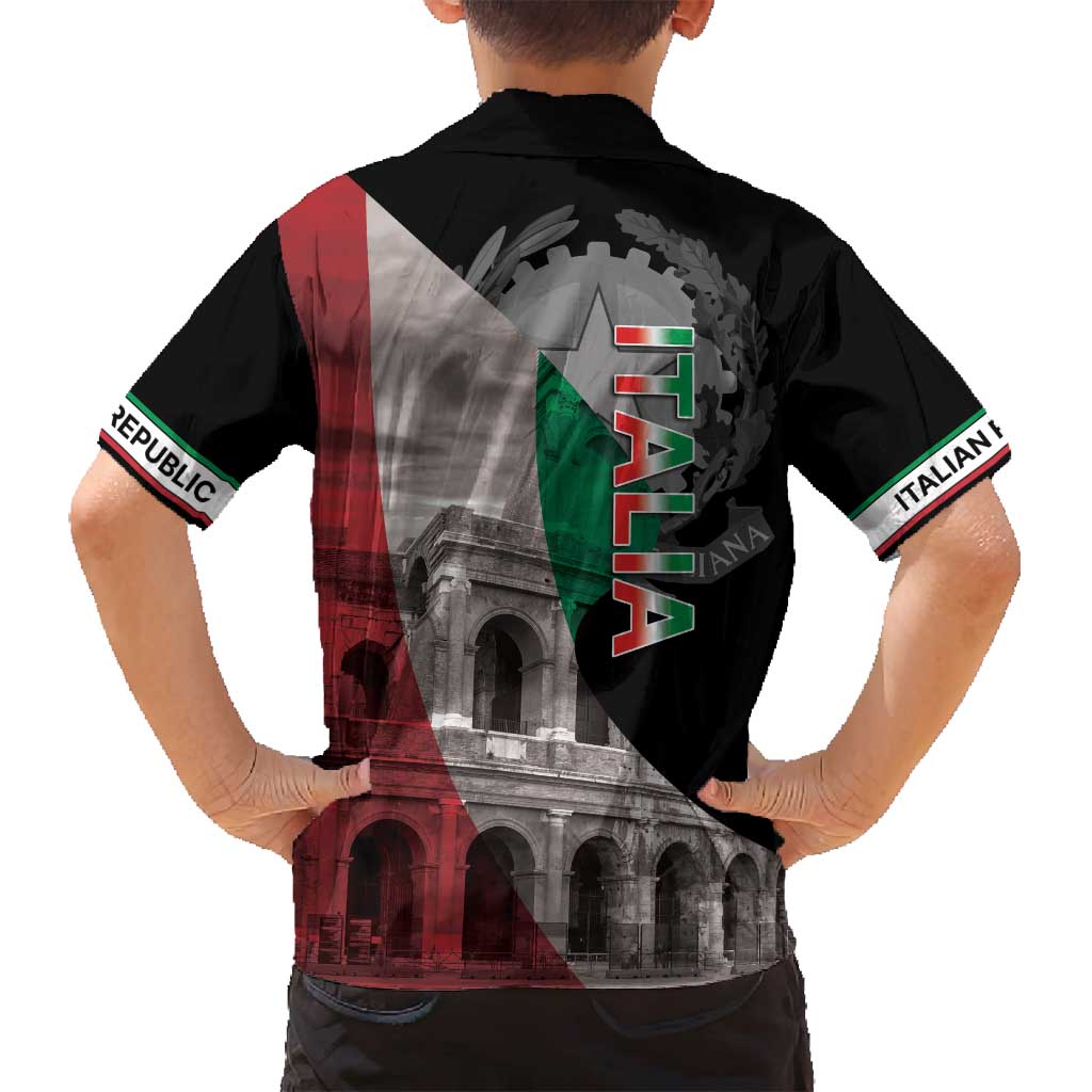 Italian Republic The Pantheon Family Matching Puletasi and Hawaiian Shirt Emblema della Repubblica Italiana