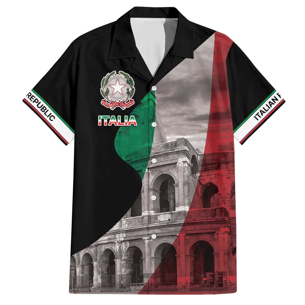 Italian Republic The Pantheon Family Matching Short Sleeve Bodycon Dress and Hawaiian Shirt Emblema della Repubblica Italiana