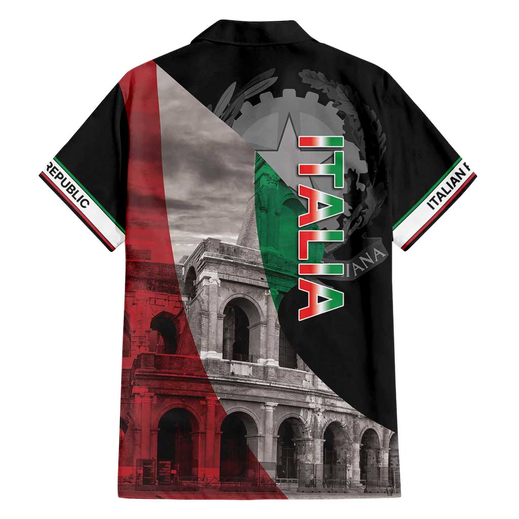 Italian Republic The Pantheon Family Matching Short Sleeve Bodycon Dress and Hawaiian Shirt Emblema della Repubblica Italiana