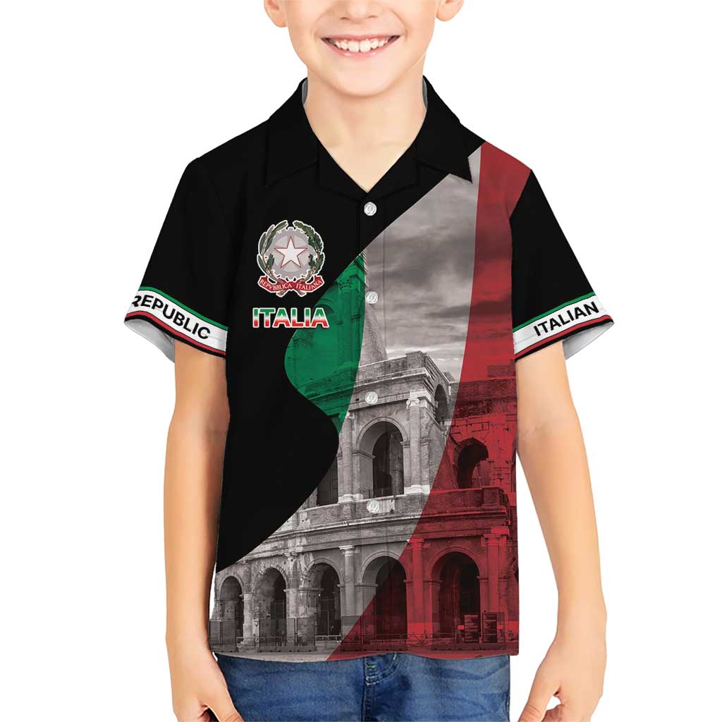 Italian Republic The Pantheon Family Matching Short Sleeve Bodycon Dress and Hawaiian Shirt Emblema della Repubblica Italiana