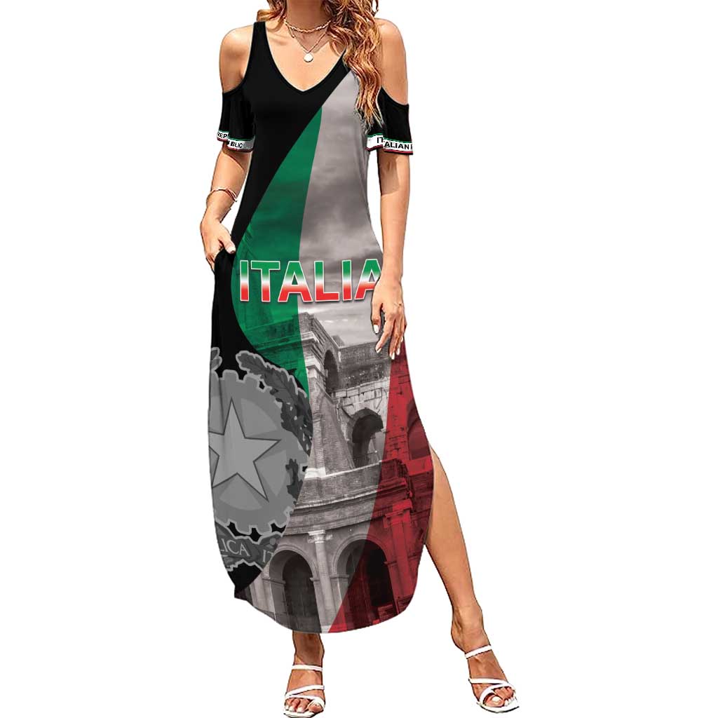 Italian Republic The Pantheon Family Matching Summer Maxi Dress and Hawaiian Shirt Emblema della Repubblica Italiana