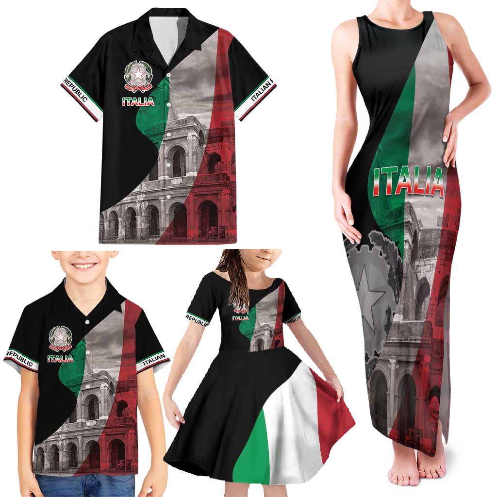 Italian Republic The Pantheon Family Matching Tank Maxi Dress and Hawaiian Shirt Emblema della Repubblica Italiana