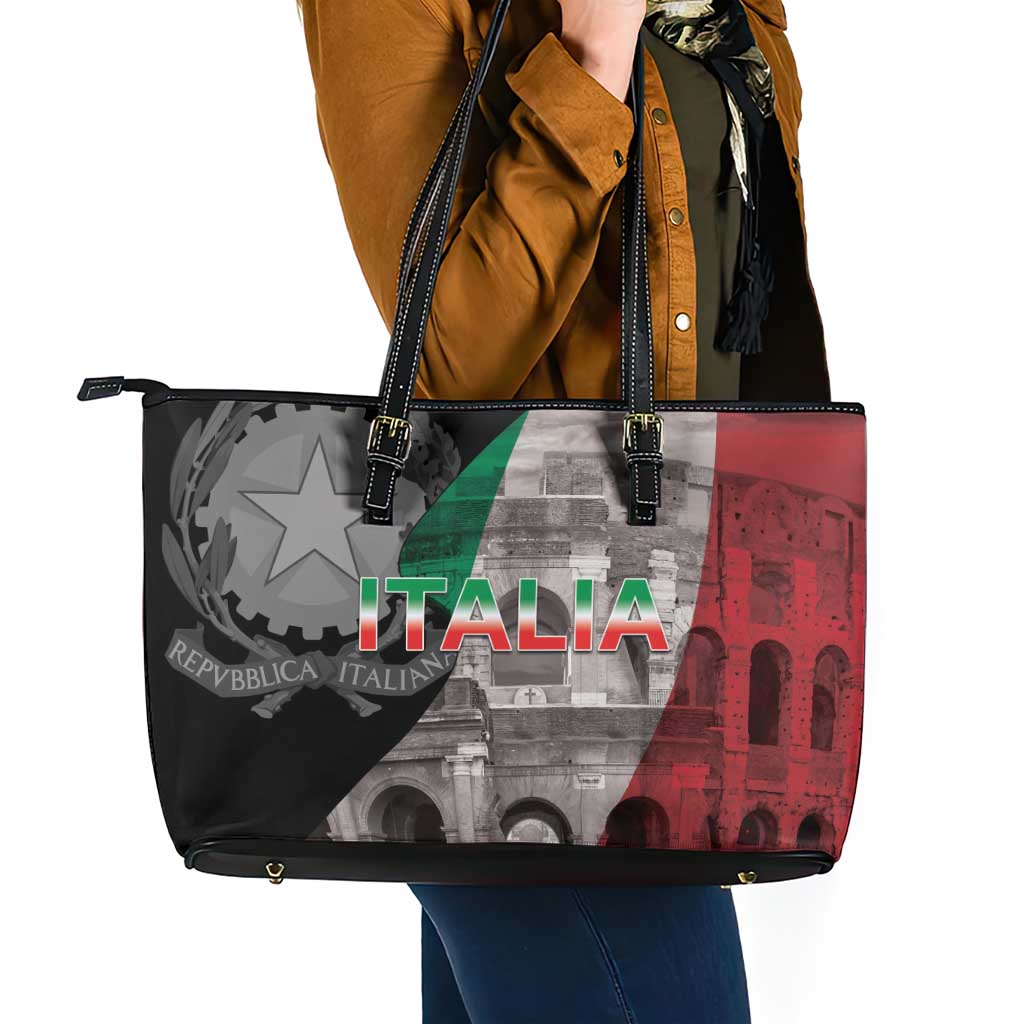 Italian Republic The Pantheon Leather Tote Bag Emblema della Repubblica Italiana