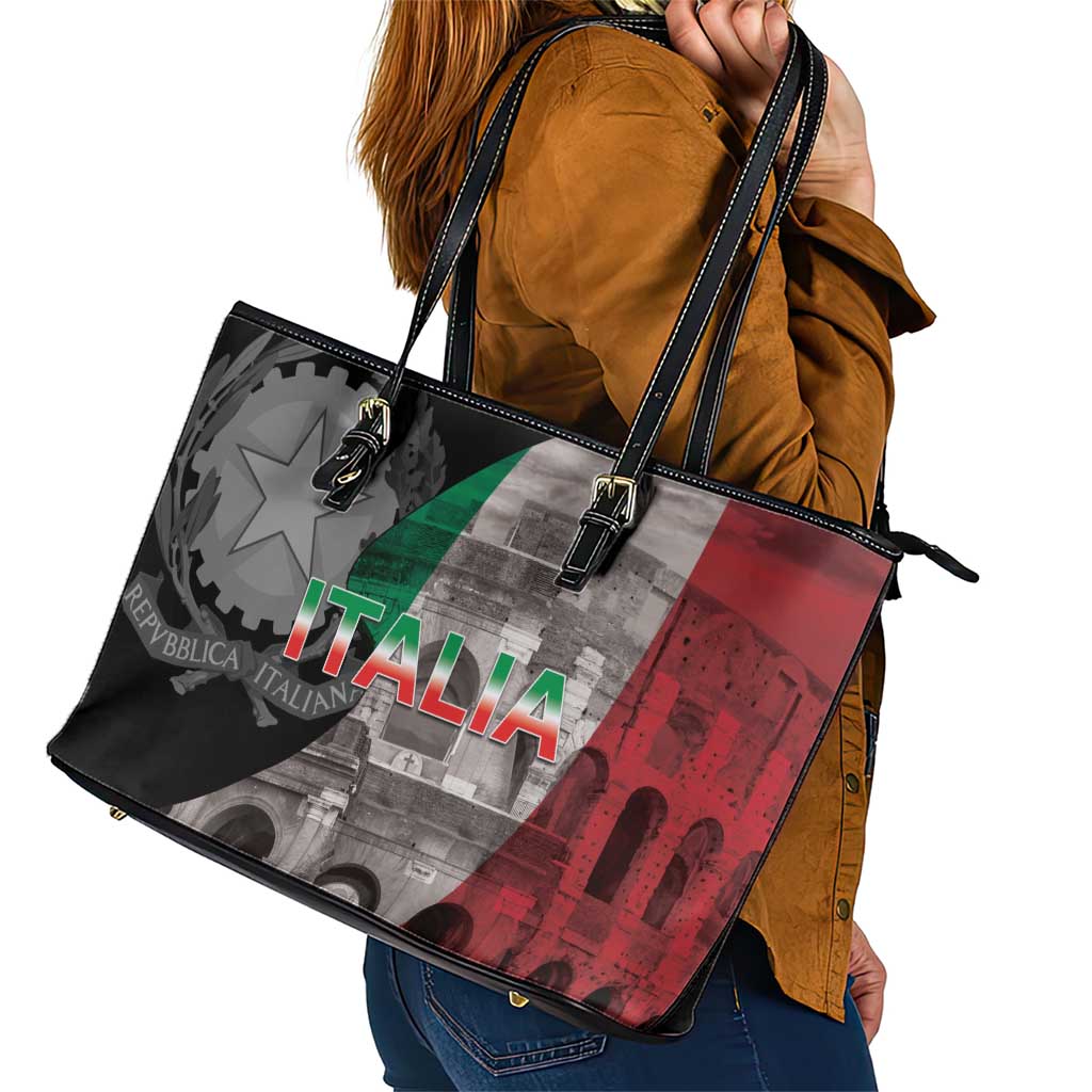 Italian Republic The Pantheon Leather Tote Bag Emblema della Repubblica Italiana