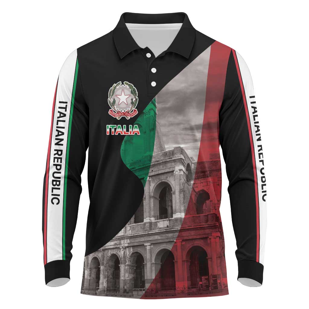 Italian Republic The Pantheon Long Sleeve Polo Shirt Emblema della Repubblica Italiana