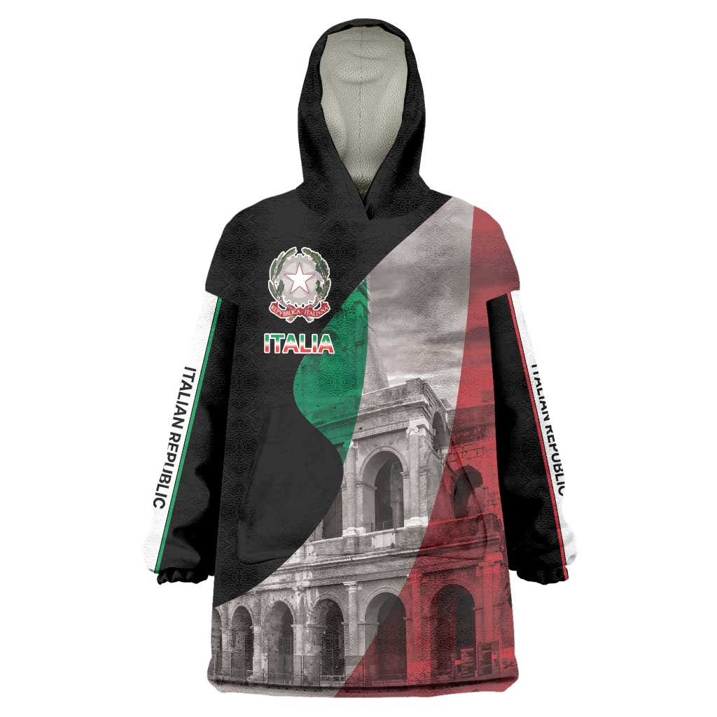 Italian Republic The Pantheon Wearable Blanket Hoodie Emblema della Repubblica Italiana LT17 - Wonder Print Shop