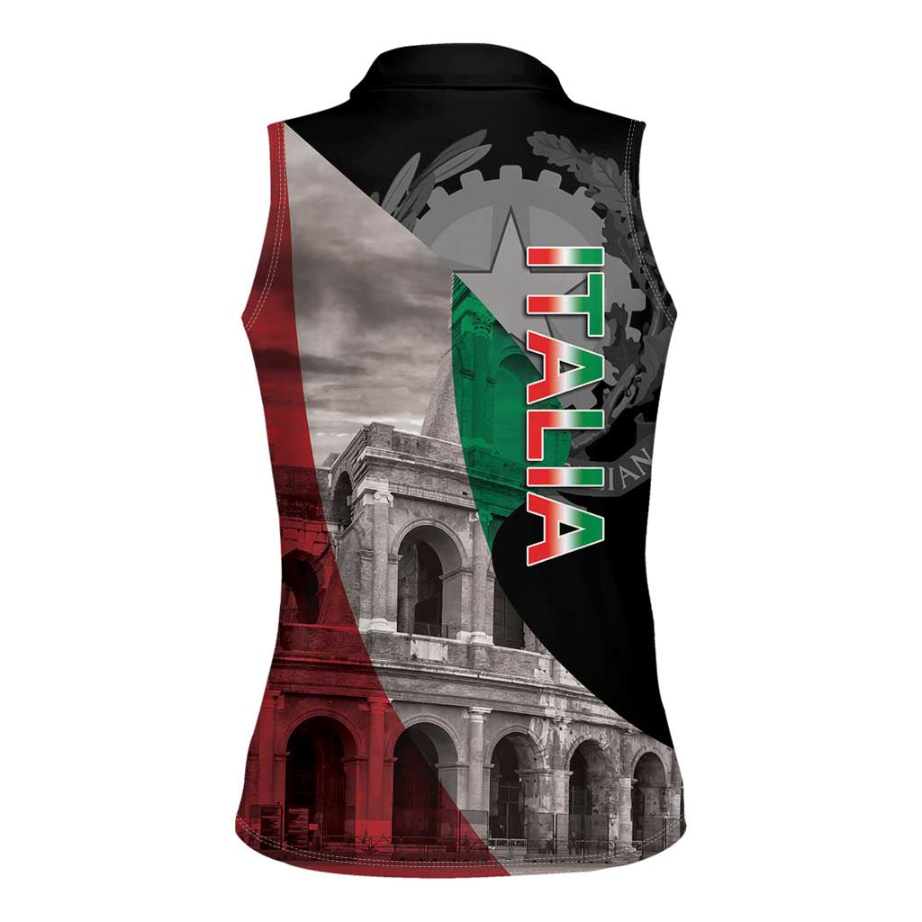 Italian Republic The Pantheon Women Sleeveless Polo Shirt Emblema della Repubblica Italiana LT17 - Wonder Print Shop