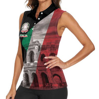 Italian Republic The Pantheon Women Sleeveless Polo Shirt Emblema della Repubblica Italiana LT17 - Wonder Print Shop
