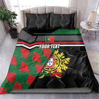 Personalized Portugal Coat of Arms with Carnation Bedding Set Portuguese Bandeira Verde-Rubra