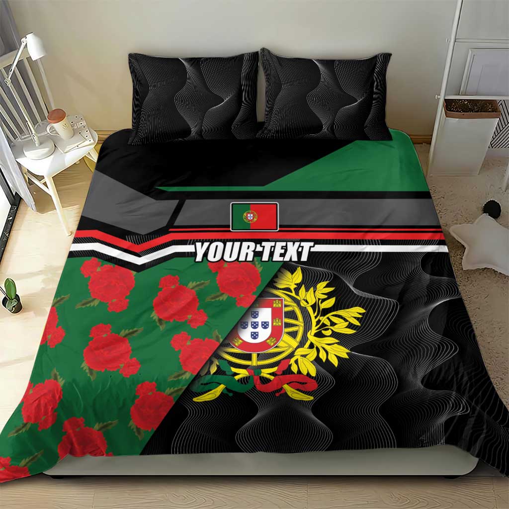 Personalized Portugal Coat of Arms with Carnation Bedding Set Portuguese Bandeira Verde-Rubra