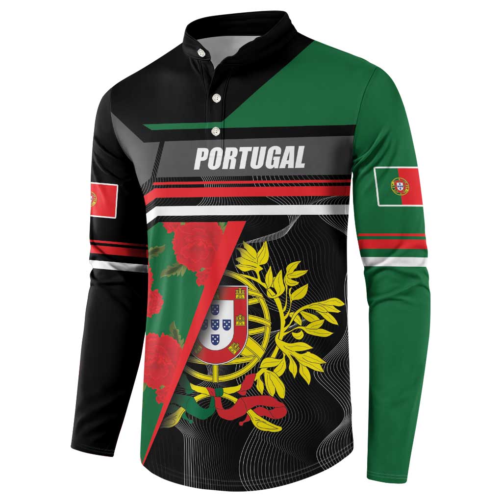 Personalized Portugal Coat of Arms with Carnation Button Sweatshirt Portuguese Bandeira Verde-Rubra