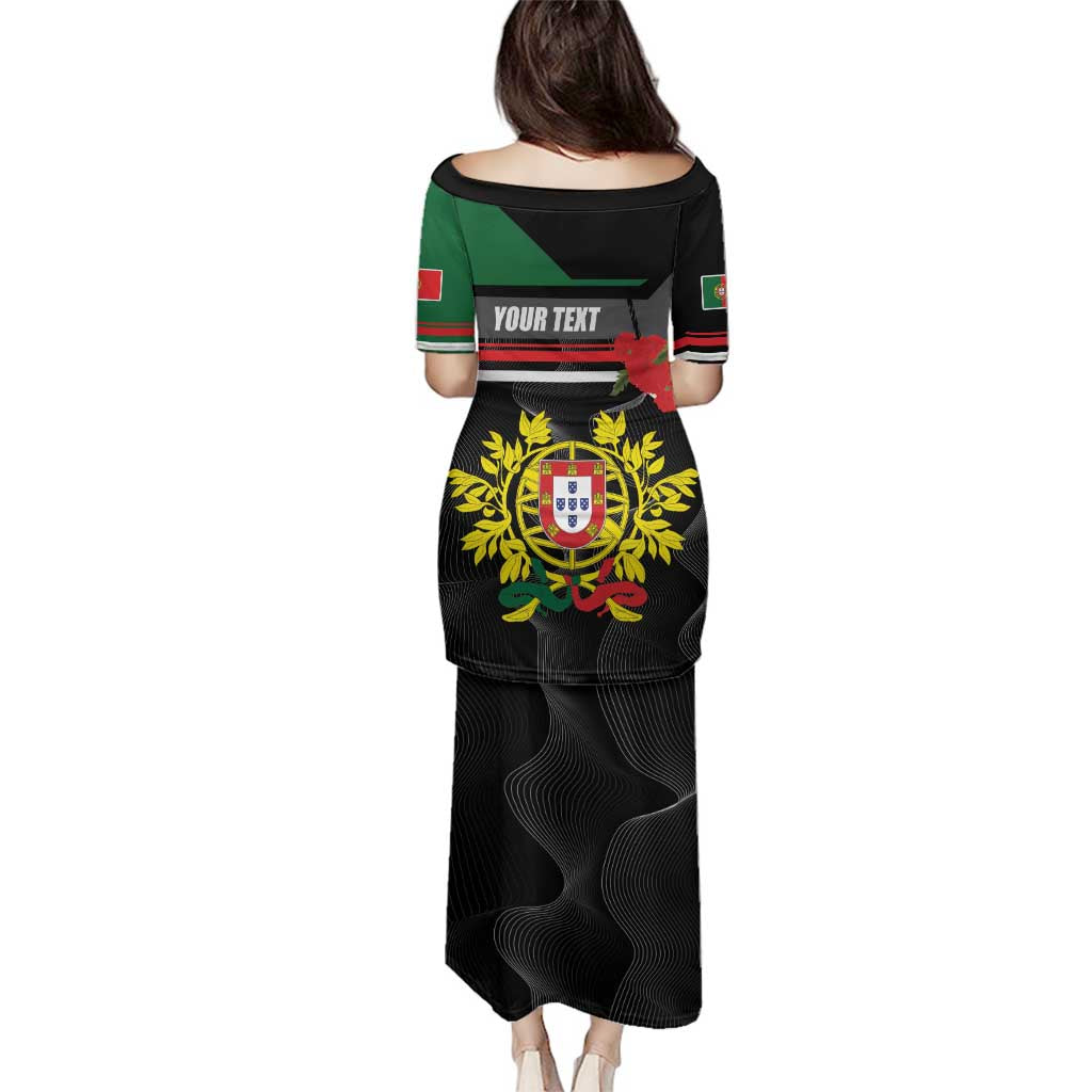 Personalized Portugal Coat of Arms with Carnation Family Matching Puletasi and Hawaiian Shirt Portuguese Bandeira Verde-Rubra