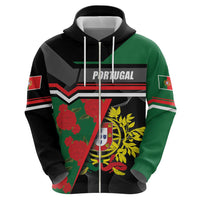 Personalized Portugal Coat of Arms with Carnation Hoodie Portuguese Bandeira Verde-Rubra