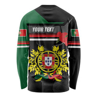 Personalized Portugal Coat of Arms with Carnation Long Sleeve Shirt Portuguese Bandeira Verde-Rubra