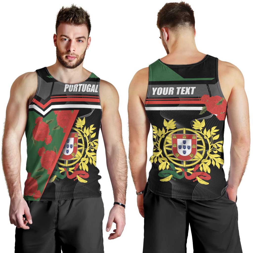 Personalized Portugal Coat of Arms with Carnation Men Tank Top Portuguese Bandeira Verde-Rubra