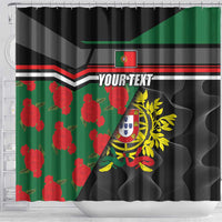 Personalized Portugal Coat of Arms with Carnation Shower Curtain Portuguese Bandeira Verde-Rubra