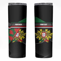Personalized Portugal Coat of Arms with Carnation Skinny Tumbler Portuguese Bandeira Verde-Rubra