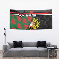 Personalized Portugal Coat of Arms with Carnation Tapestry Portuguese Bandeira Verde-Rubra