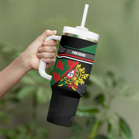 Personalized Portugal Coat of Arms with Carnation Tumbler With Handle Portuguese Bandeira Verde-Rubra
