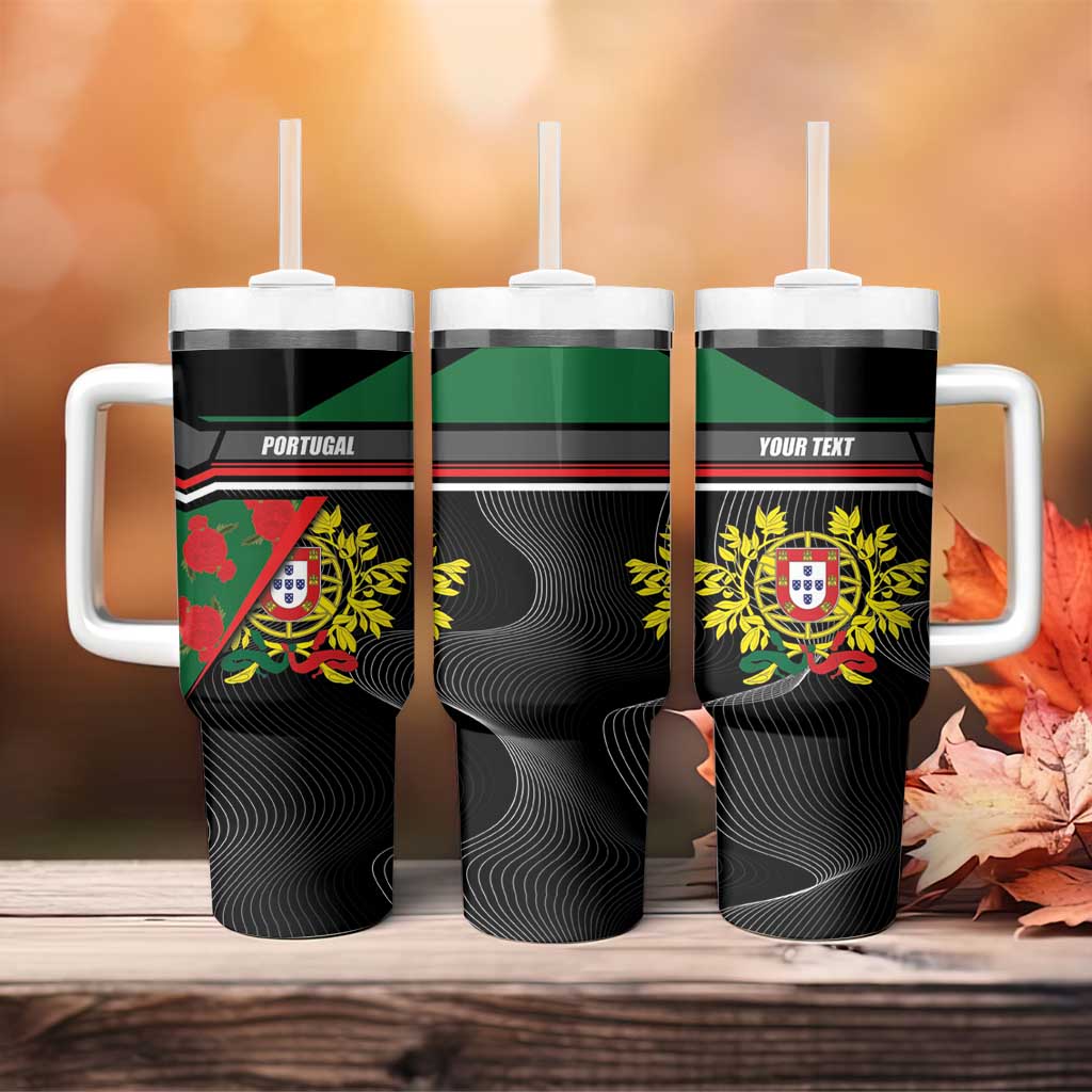Personalized Portugal Coat of Arms with Carnation Tumbler With Handle Portuguese Bandeira Verde-Rubra
