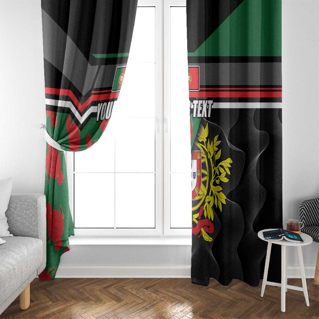 Personalized Portugal Coat of Arms with Carnation Window Curtain Portuguese Bandeira Verde-Rubra