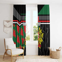 Personalized Portugal Coat of Arms with Carnation Window Curtain Portuguese Bandeira Verde-Rubra