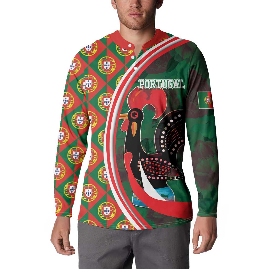 Personalized Portugal Rooster of Barcelos Button Sweatshirt Portuguese Flag