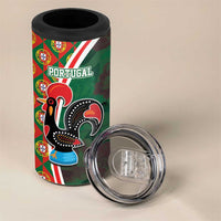 Personalized Portugal Rooster of Barcelos 4 in 1 Can Cooler Tumbler Portuguese Flag