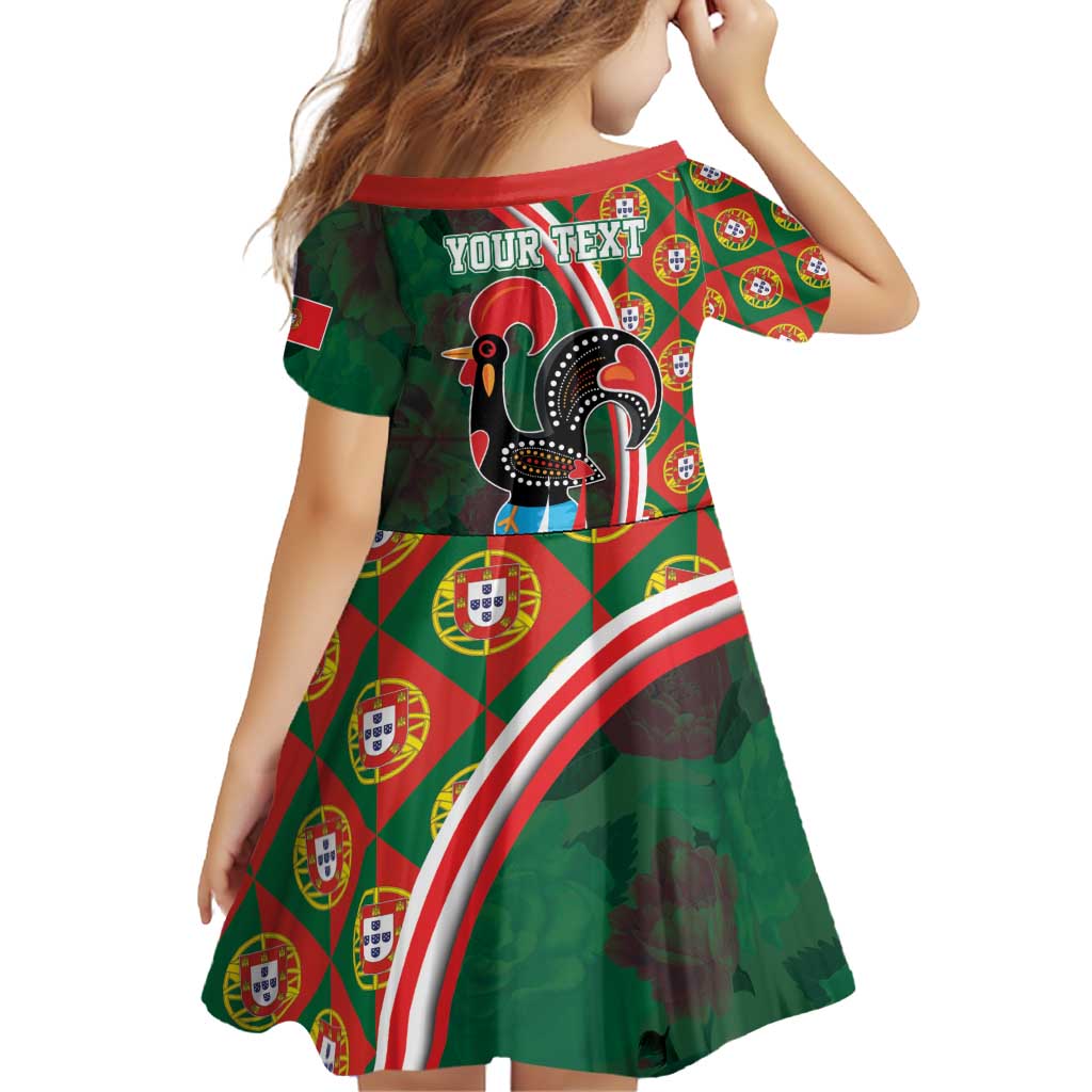 Personalized Portugal Rooster of Barcelos Family Matching Off Shoulder Short Dress and Hawaiian Shirt Portuguese Flag