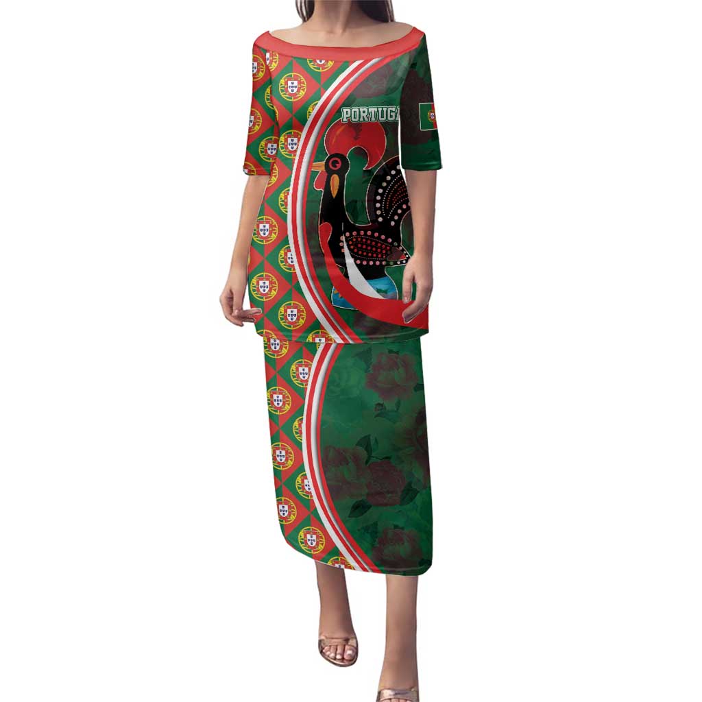 Personalized Portugal Rooster of Barcelos Family Matching Puletasi and Hawaiian Shirt Portuguese Flag