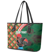 Personalized Portugal Rooster of Barcelos Leather Tote Bag Portuguese Flag