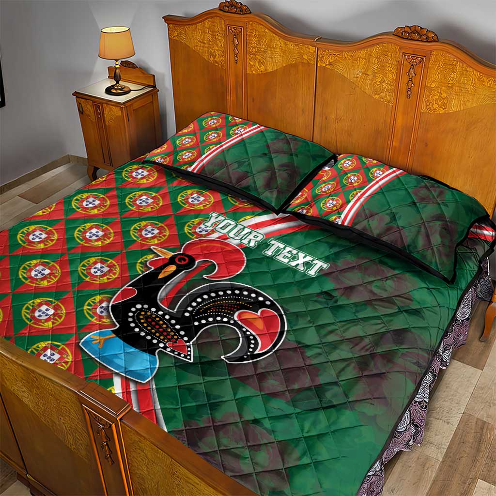 Personalized Portugal Rooster of Barcelos Quilt Bed Set Portuguese Flag