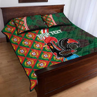 Personalized Portugal Rooster of Barcelos Quilt Bed Set Portuguese Flag