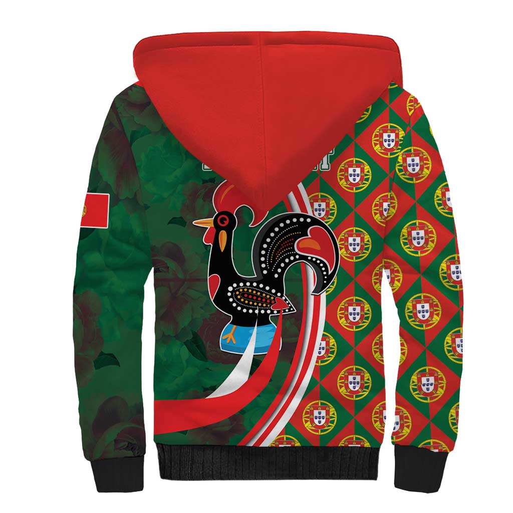 Personalized Portugal Rooster of Barcelos Sherpa Hoodie Portuguese Flag
